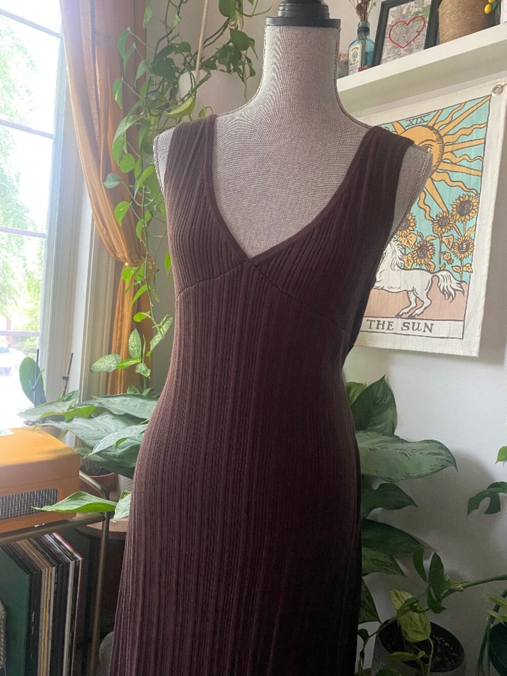 AFENDS Iris Knit Midi Dress (Coffee)